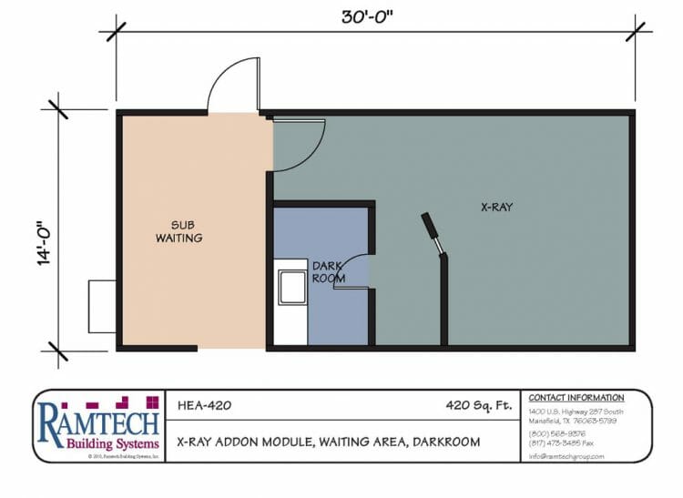 HEA-420 x-ray add on modular and waiting area floor plan