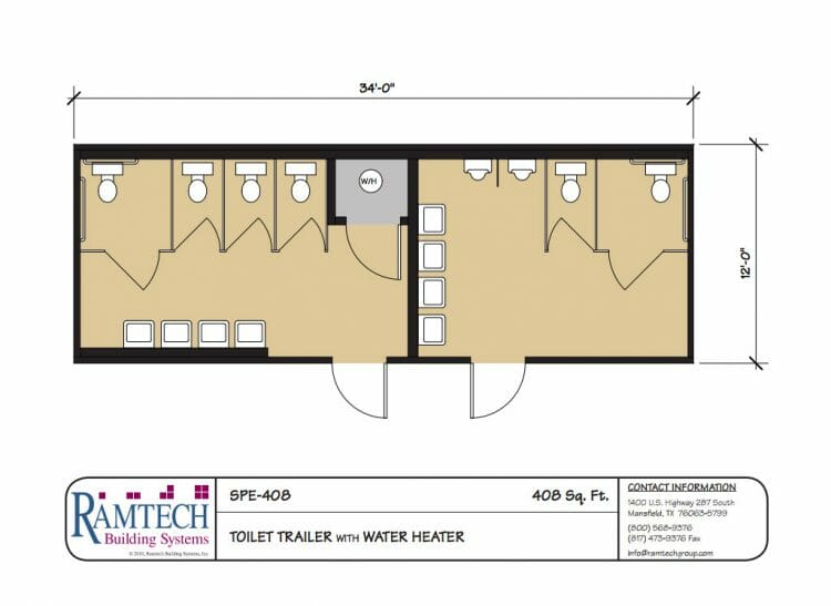 SPE-408 Toilet trailer floor plan